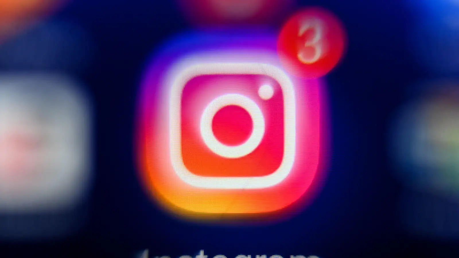 Instagram icon on a smartphone screen
