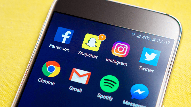 social media apps on a smartphone
