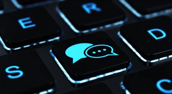 Chat emoji on a illuminated keyboard key