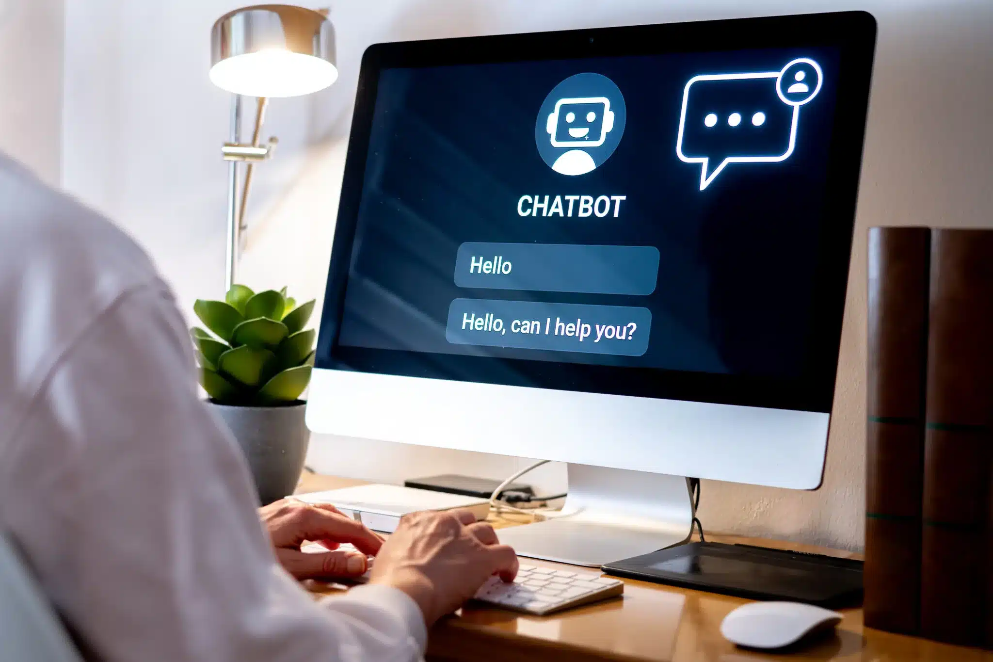 a person using an AI chatbot companion