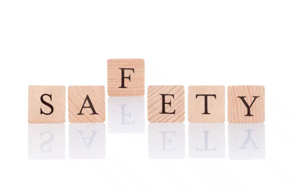 a image of wood blocks that spell out the word safety