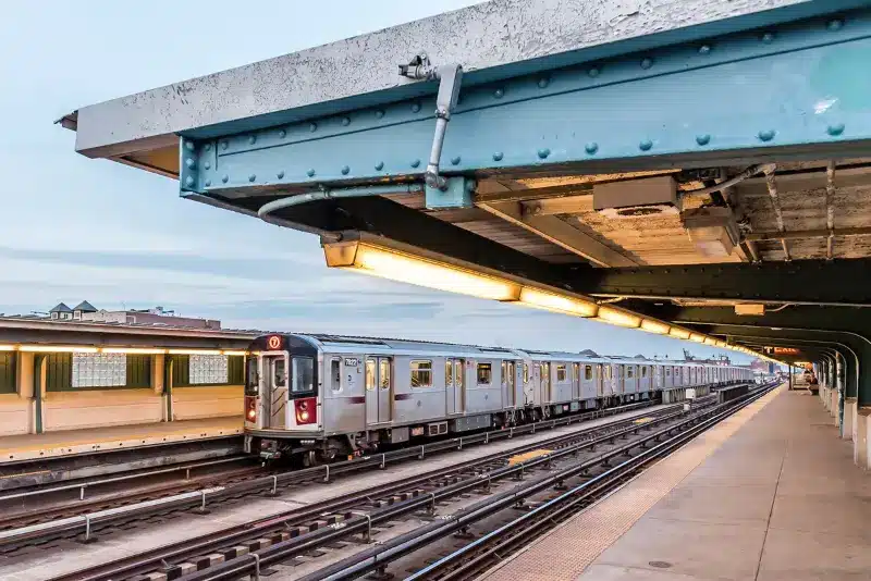 subway train in New York City