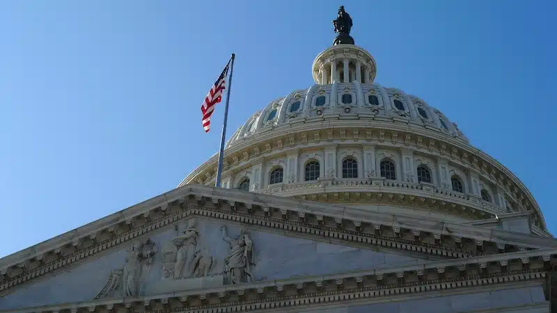 United States capitol building flag