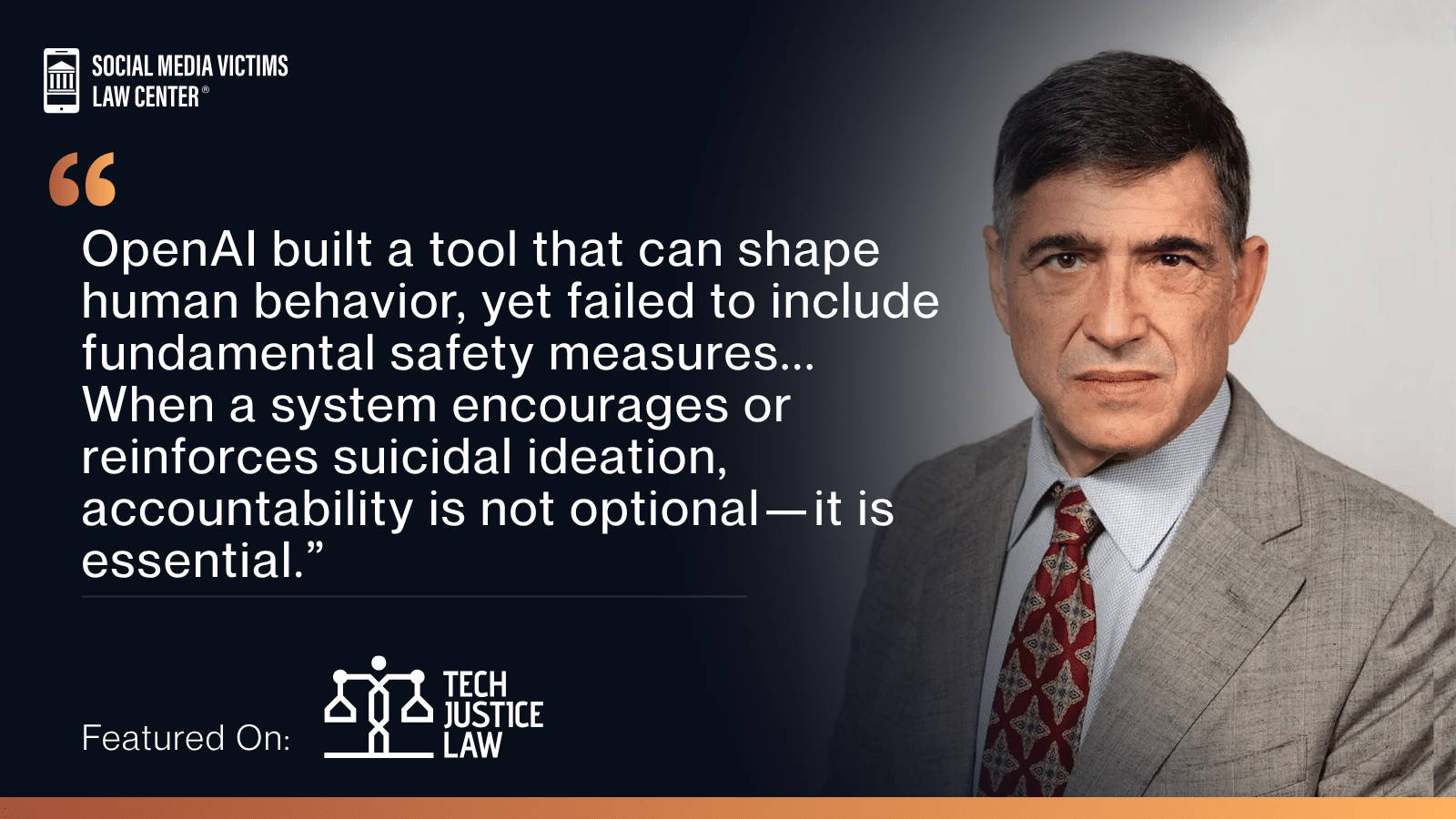 Matthew P. Bergman featured in Tech Justice Law