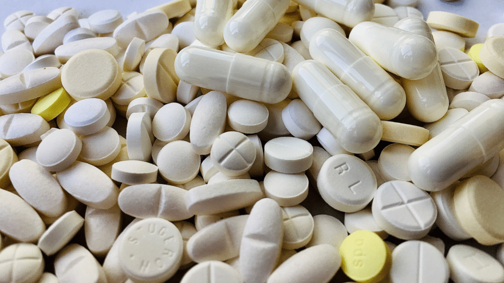 a pile of counterfeit pills bought second hand