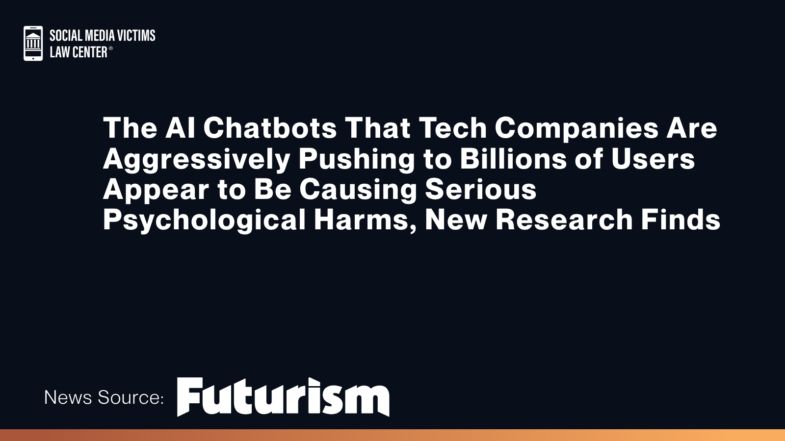 Headline about research linking widely promoted AI chatbots to serious psychological harm