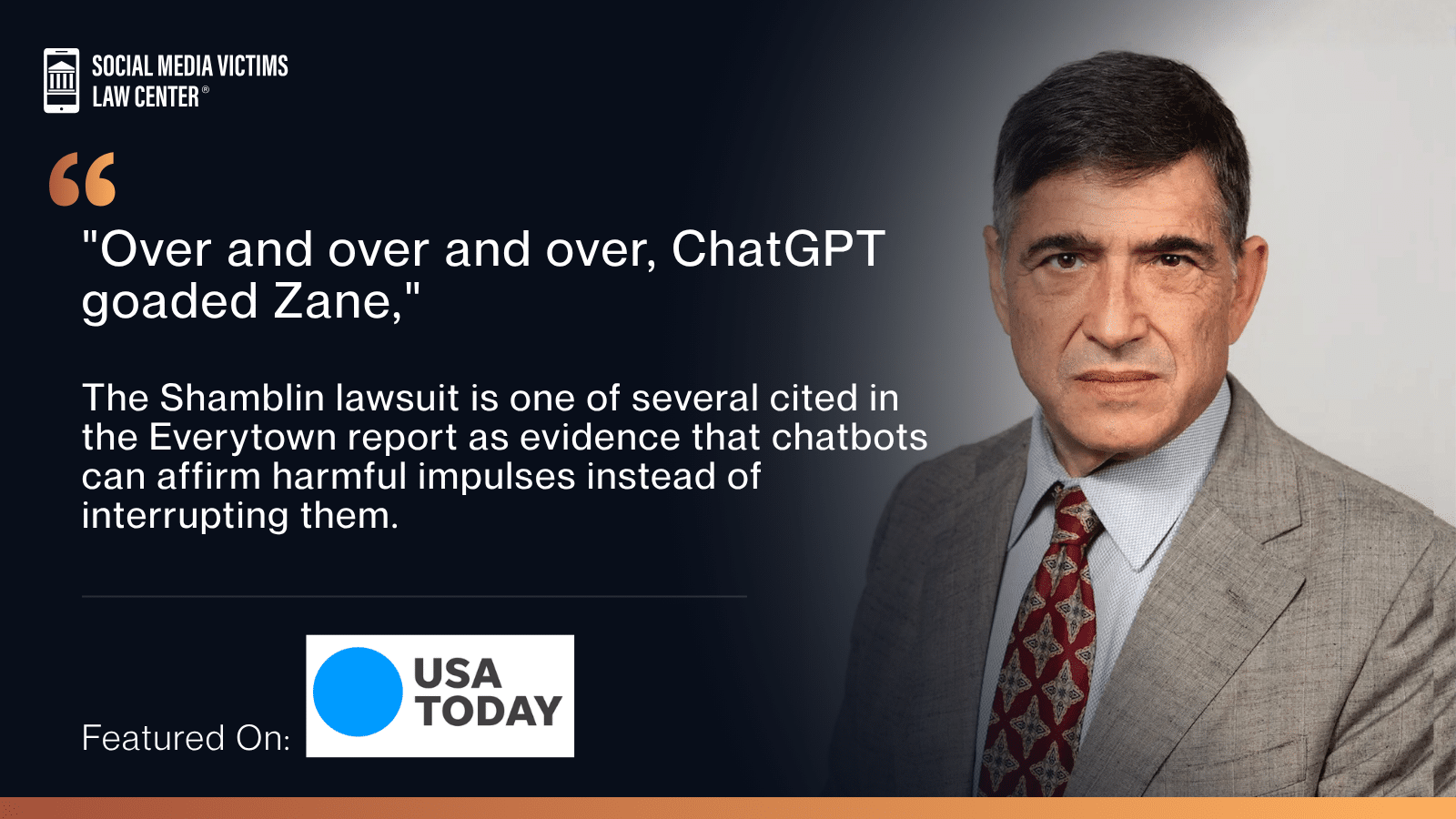 Matthew P. Bergman quoted in USA Today article about how AI has been used by mass shooters